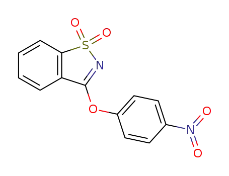 Molecular Structure of 132636-65-8 (1,2-Benzisothiazole, 3-(4-nitrophenoxy)-, 1,1-dioxide)