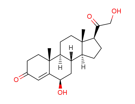 Molecular Structure of 298-65-7 (6-hydroxy-11-deoxycorticosterone)