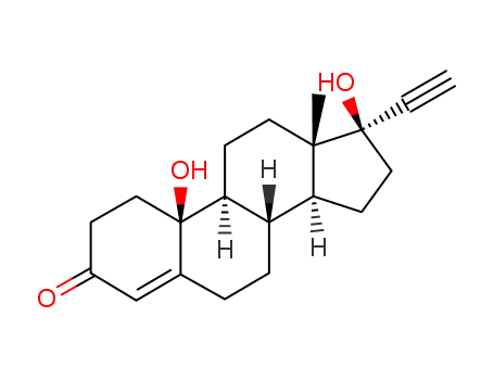 Molecular Structure of 1236-00-6 (19-Nortestosterone, 17-ethynyl-10-hydroxy-)