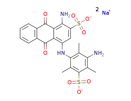 1-amino-2-sulfonic acid-4-(3-amino-2,4,6-trimethyl-5-sulfoamidophenyl)anthraquinone monosodium salt