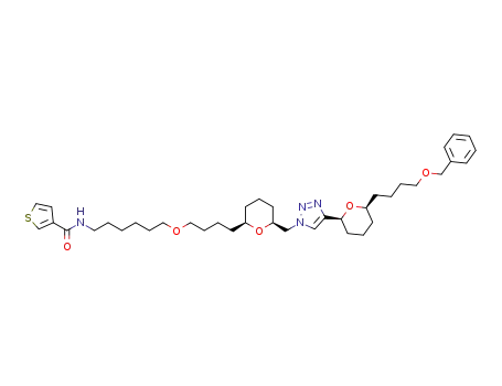 N-(6-(4-((2S,6S)-6-((4-((2S,6S)-6-(4-(benzyloxy)butyl)tetrahydro-2H-pyran-2-yl)-1H-1,2,3-triazol-1-yl)methyl)tetrahydro-2H-pyran-2-yl)butoxy)hexyl)thiophene-3-carboxamide