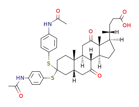 3.3-bis-(4-acetylamino-phenylsulfanyl)-7.12-dioxo-5β-cholanoic acid-(24)