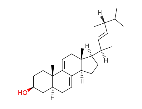 Molecular Structure of 516-84-7 ((22E)-5α-Ergosta-7,9(11),22-trien-3β-ol)