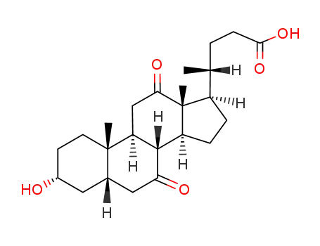 Molecular Structure of 517-33-9 (3-hydroxy-7,12-diketocholanoic acid)