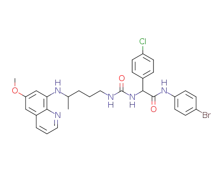 N-(4-bromophenyl)-2-(4-chlorophenyl)-2-[({4-[(6-methoxyquinolin-8-yl)amino]pentyl}carbamoyl)amino]acetamide