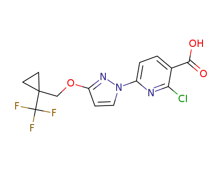 2-chloro-6-[3-[[1-(trifluoromethyl)cyclopropyl]methoxy]pyrazol-1-yl]pyridine-3-carboxylic acid