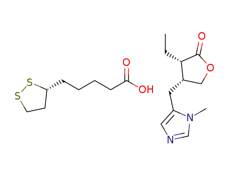 5-(((3R,4S)-4-ethyl-5-oxotetrahydrofuran-3-yl)methyl)-1-methyl-1H-imidazol-1-ium (R)-5-(1,2-dithiolan-3-yl)pentanoate
