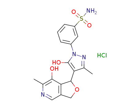 7-hydroxy-1-[5-hydroxy-3-methyl-1-(3-sulfamoylphenyl)-1H-pyrazol-4-yl]-6-methyl-1,3-dihydrofuro-[3,4-c]pyridin-5-ium chloride