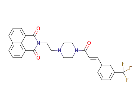 (E)-2-(2-(4-(3-(3-(trifluoromethyl)phenyl)acryloyl)piperazin-1-yl)ethyl)-1H-benzo[de]isoquinoline-1,3(2H)-dione