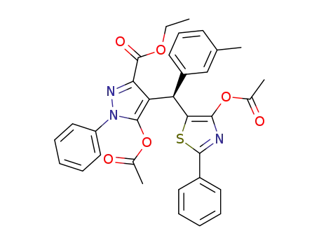 ethyl 5-acetoxy-4-((4-acetoxy-2-phenylthiazol-5-yl)(m-tolyl)methyl)-1-phenyl-1H-pyrazole-3-carboxylate