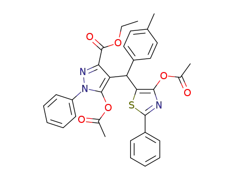 ethyl 5-acetoxy-4-((4-acetoxy-2-phenylthiazol-5-yl)(p-tolyl)methyl)-1-phenyl-1H-pyrazole-3-carboxylate