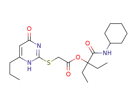 3-(cyclohexylcarbamoyl)pentan-3-yl 2-([4-oxo-6-propyl-1,4-dihydropyrimidin-2-yl]thio)acetate