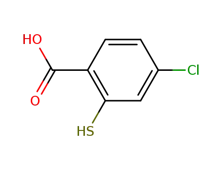 Molecular Structure of 20324-49-6 (4-Chloro-2-mercaptobenzoic acid)