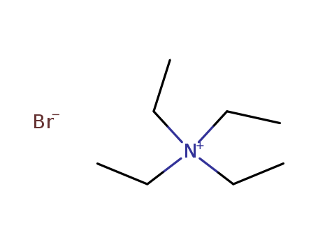 71-91-0,Tetraethylammonium bromide,Ammonium,tetraethyl-, bromide (8CI);Ethanaminium, N,N,N-triethyl-, bromide (9CI);Ethanaminium,N,N,N-triethyl-, bromide (1:1);Beparon;Bromethyl;Etambro;Etamon;Ethylon;Etylon;Sympatektoman;TEA bromide;TEAB;TMD 10;Teamon;Tetranium;Tetrylammonium bromide;