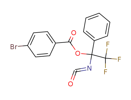 Molecular Structure of 113445-97-9 (Benzoic acid, 4-bromo-, 2,2,2-trifluoro-1-isocyanato-1-phenylethyl ester)