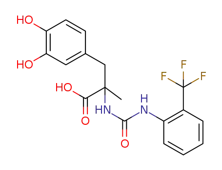 3-(3,4-dihydroxyphenyl)-2-methyl-2-(3-(2-(trifluoromethyl)phenyl)ureido)propanoic acid