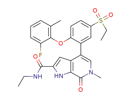 N-ethyl-4-[5-ethylsulfonyl-2-(2-fluoro-6-methylphenoxy)phenyl]-6-methyl-7-oxo-1H-pyrrolo[2,3-c]pyridine-2-carboxamide