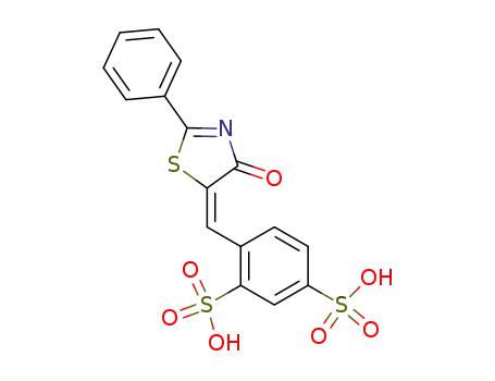 4-(4-oxo-2-phenyl-4H-thiazol-5-ylidenemethyl)-benzene-1,3-disulfonic acid