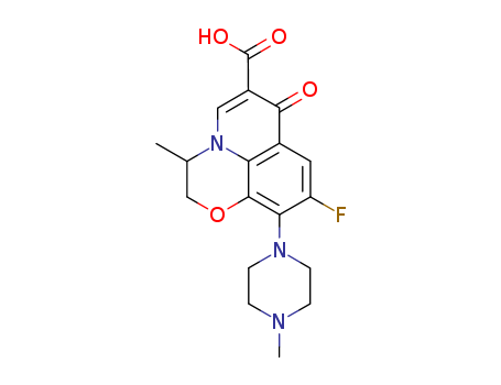 82419-36-1,Ofloxacin,Exocin;Floxin (TN);HOE 280;(+/-)-9-Fluoro-2,3-dihydro-3-methyl-10-(4-methyl-1-piperazinyl)-7-oxo-7H-pyrido[1,2,3-de]-1,4-benzoxazine-6-carboxylic acid;Tarivid;DL-8280;Visiren;Prestwick_600;DL 8280;Ocuflox;OFX;Ofloxacin (JP14/USP);ORF 18489;Floxin;OFLX;7H-Pyrido[1,2,3-de]-1,4-benzoxazine-6- carboxylic acid,9-fluoro-2,3-dihydro-3- methyl-10-(4-methyl-1-piperazinyl)-7-oxo-;Ofloxacin (COS);Levoflxacin;