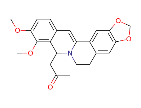 Molecular Structure of 39024-13-0 (2-Propanone, 1-(5,8-dihydro-9,10-dimethoxy-6H-benzo(g)-1,3-benzodioxolo(5,6-a)quinolizin-8-yl)-)