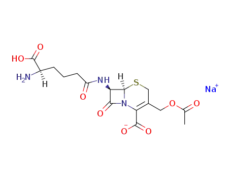 Molecular Structure of 51762-04-0 (sodium hydrogen [6R-[6alpha,7beta(R*)]]-3-(acetoxymethyl)-7-[(5-amino-5-carboxylato-1-oxopentyl)amino]-8-oxo-5-thia-1-azabicyclo[4.2.0]oct-2-ene-2-carboxylate)