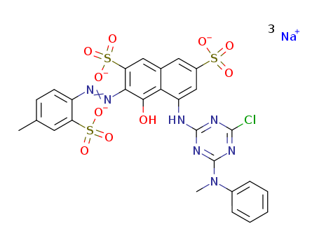 2,7-Naphthalenedisulfonicacid,5-[[4-chloro-6-(methylphenylamino)-1,3,5-triazin-2-yl]amino]-4-hydroxy-3-[2-(4-methyl-2-sulfophenyl)diazenyl]-,sodium salt (1:3)