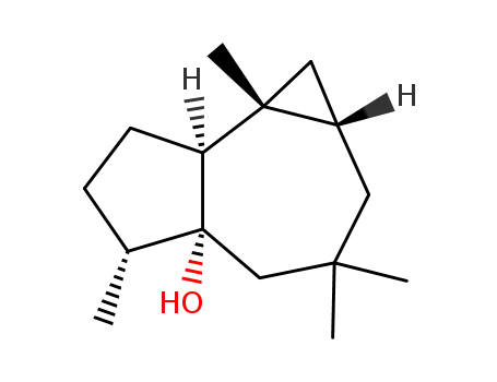 Molecular Structure of 104975-19-1 (4aH-Cycloprop[e]azulen-4a-ol,decahydro-3,3,5,7b-tetramethyl-, (1aS,4aR,5R,7aS,7bR)-)