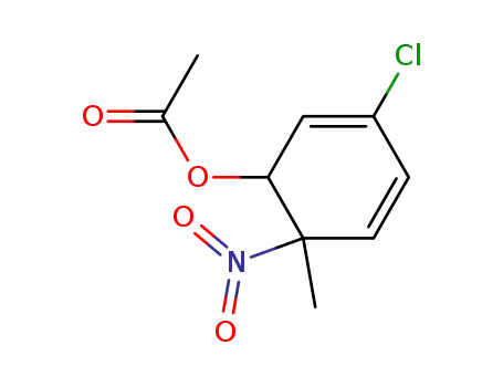 Molecular Structure of 75508-74-6 (2,4-Cyclohexadien-1-ol, 3-chloro-6-methyl-6-nitro-, acetate (ester))