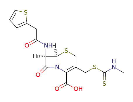 (6R)-3-[(methyl-thiocarbamoylsulfanyl)-methyl]-8-oxo-7t-(2-thiophen-2-yl-acetylamino)-(6rH)-5-thia-1-aza-bicyclo[4.2.0]oct-2-ene-2-carboxylic acid