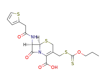 (6R)-8-oxo-3-propoxythiocarbonylsulfanylmethyl-7t-(2-thiophen-2-yl-acetylamino)-(6rH)-5-thia-1-aza-bicyclo[4.2.0]oct-2-ene-2-carboxylic acid