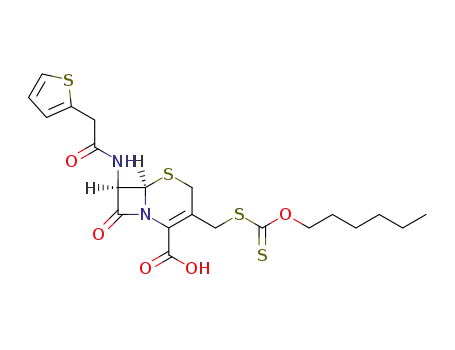 (6R)-3-hexyloxythiocarbonylsulfanylmethyl-8-oxo-7t-(2-thiophen-2-yl-acetylamino)-(6rH)-5-thia-1-aza-bicyclo[4.2.0]oct-2-ene-2-carboxylic acid
