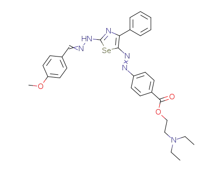 4-(2-{N'-[1-(4-Methoxy-phenyl)-meth-(Z)-ylidene]-hydrazino}-4-phenyl-selenazol-5-ylazo)-benzoic acid 2-diethylamino-ethyl ester