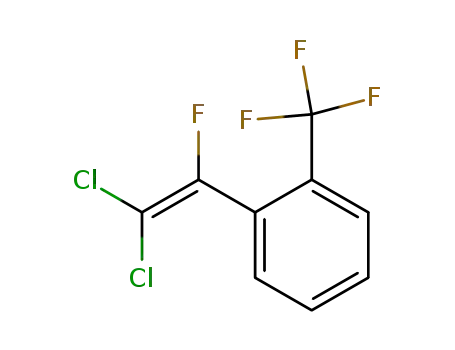 Molecular Structure of 88444-77-3 (Benzene, 1-(2,2-dichloro-1-fluoroethenyl)-2-(trifluoromethyl)-)