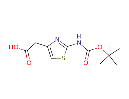 Molecular Structure of 89336-46-9 ((2-TERT-BUTOXYCARBONYLAMINO-THIAZOL-4-YL)-ACETIC ACID)