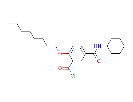 5-Cyclohexylcarbamoyl-2-octyloxy-benzoyl chloride