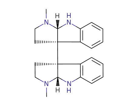 Molecular Structure of 4147-37-9 ((3aS)-1,1'-Dimethyl-1,1',2,2',3,3',3a,3a',8,8',8aα,8a'β-dodecahydro-3aα,3a'β-bi[pyrrolo[2,3-b]indole])