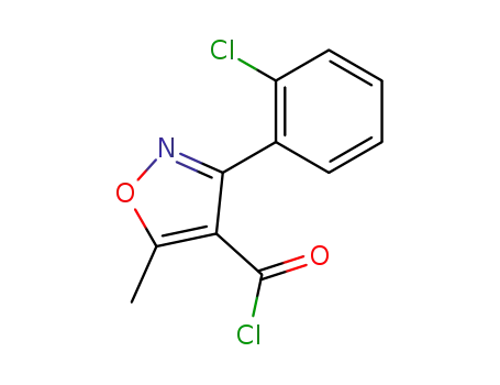 Molecular Structure of 25629-50-9 (3-(2-Chlorophenyl)-5-methylisoxazole-4-carbonyl chloride)
