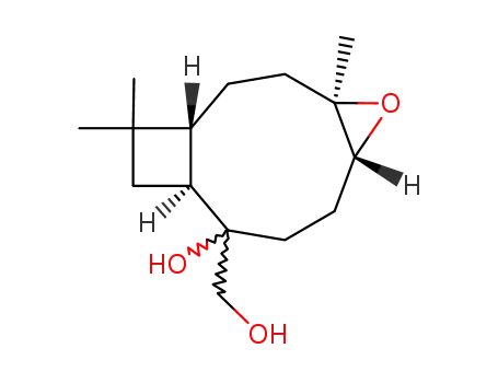 5,6-epoxy-2-hydroxymethyl-6,10,10-trimethyl-bicyclo[7.2.0]undecan-2-ol