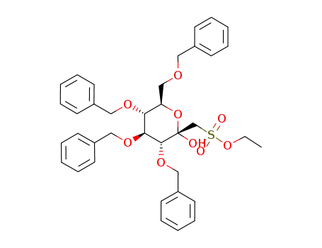 3,4,5,7-tetra-O-benzyl-1-deoxy-1-ethoxysulfonyl-α-D-glucohept-2-ulopyranose