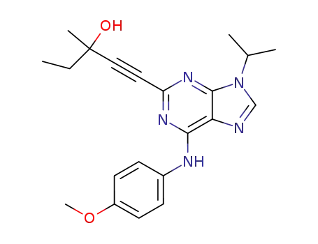 1-[9-isopropyl-6-(4-methoxy-phenylamino)-9H-purin-2-yl]-3-methyl-pent-1-yn-3-ol