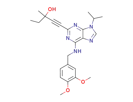 1-[6-(3,4-dimethoxy-benzylamino)-9-isopropyl-9H-purin-2-yl]-3-methyl-pent-1-yn-3-ol
