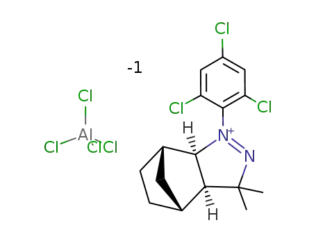 (3aα,4α,7α,7aα)-3a,4,5,6,7,7a-Hexahydro-4,7-methano-3,3-dimethyl-1-(2,4,6-trichlorophenyl)-3H-indazolium terachloroaluminate