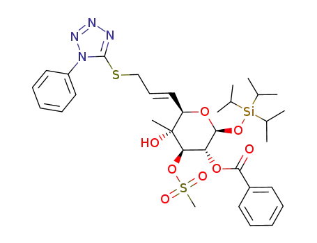 Benzoic acid (2S,3R,4R,5R,6R)-5-hydroxy-4-methanesulfonyloxy-5-methyl-6-[(E)-3-(1-phenyl-1H-tetrazol-5-ylsulfanyl)-propenyl]-2-triisopropylsilanyloxy-tetrahydro-pyran-3-yl ester