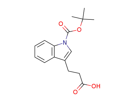 Molecular Structure of 468721-38-2 (3-(2-CARBOXY-ETHYL)-INDOLE-1-CARBOXYLIC ACID TERT-BUTYL ESTER)