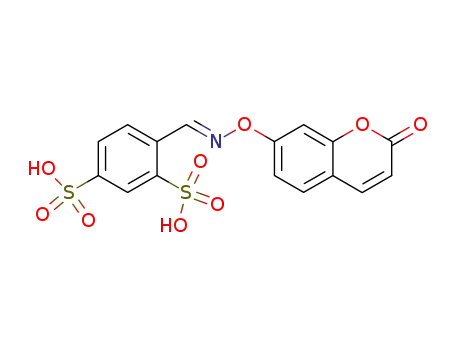 4-((E)-{[(2-oxo-2H-chromen-7-yl)oxy]imino}methyl)benzene-1,3-disulfonic acid