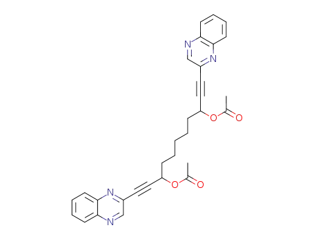 3,9-bis(acetoxy)-1,11-bis(quinoxalin-2-yl)undeca-1,10-diyne