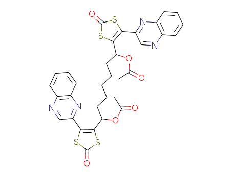 1,7-bis(acetoxy)-1,7-bis(4-(quinoxalin-2-yl)-1,3-dithiol-2-on-5-yl)heptane