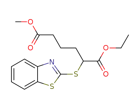 2-benzothiazol-2-ylsulfanyl-hexanedioic acid 1-ethyl ester 6-methyl ester