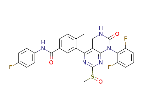 3-[8-(2,6-difluorophenyl)-2-(methylsulfinyl)-7-oxo-5,6,7,8-tetrahydropyrimido[4,5-d]pyrimidin-4-yl]-N-(4-fluorophenyl)-4-methylbenzamide