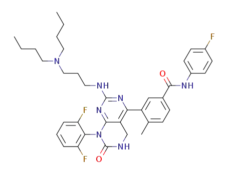 3-[2-{[3-(dibutylamino)propyl]amino}-8-(2,6-difluorophenyl)-7-oxo-5,6,7,8-tetrahydropyrimido[4,5-d]pyrimidin-4-yl]-N-(4-fluorophenyl)-4-methylbenzamide